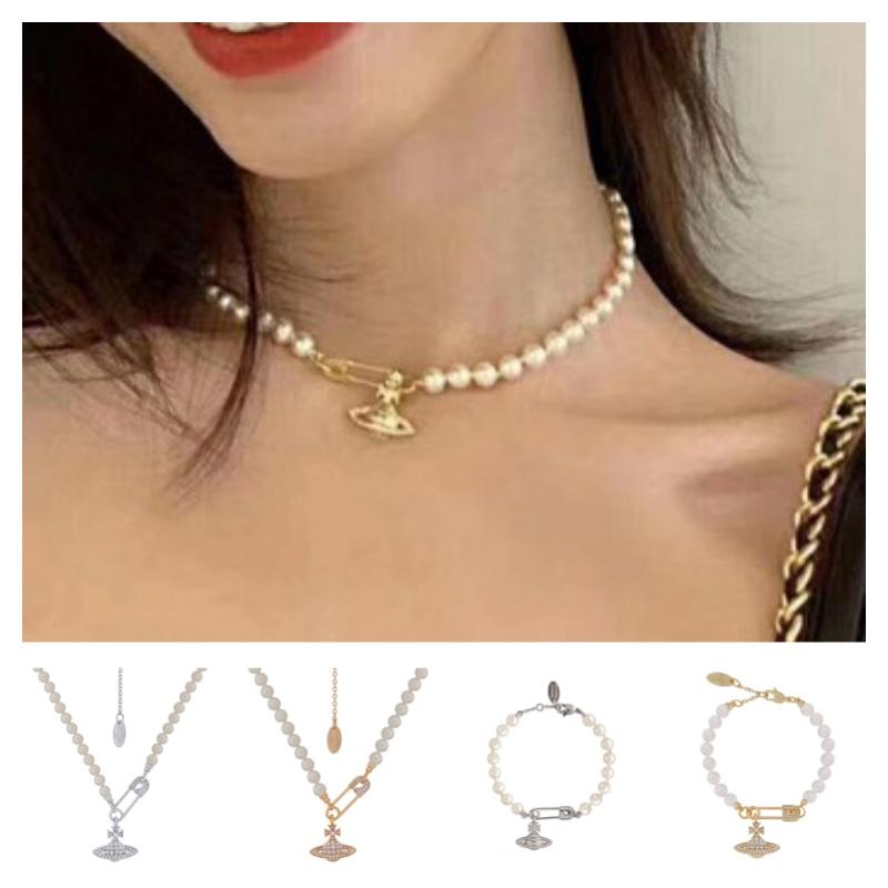 Pearl Necklace Bracelet Classic Luxury Jewelry Accessories Gifts