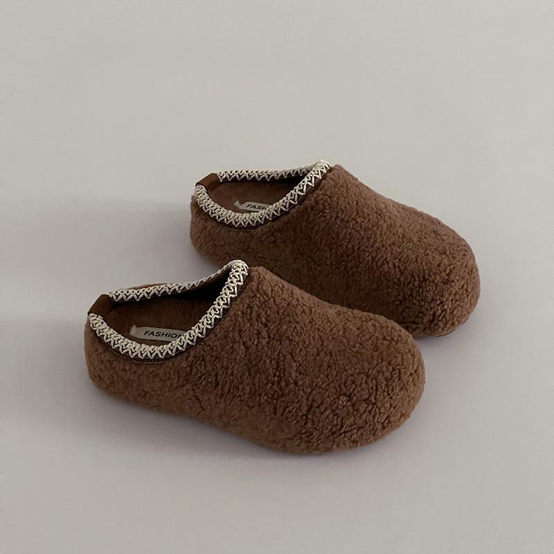 Simple wind soft bottom non-slip home indoor thick bottom bag head drag women's autumn retro wind casual exquisite lace cotton drag