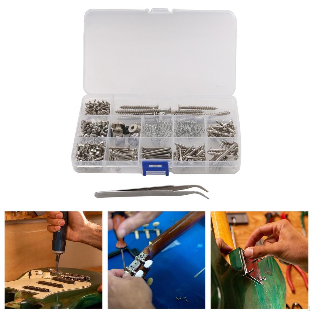 262Pcs Electric Guitar Screw Kit Mounting Screws DIY Hardware for Tuner