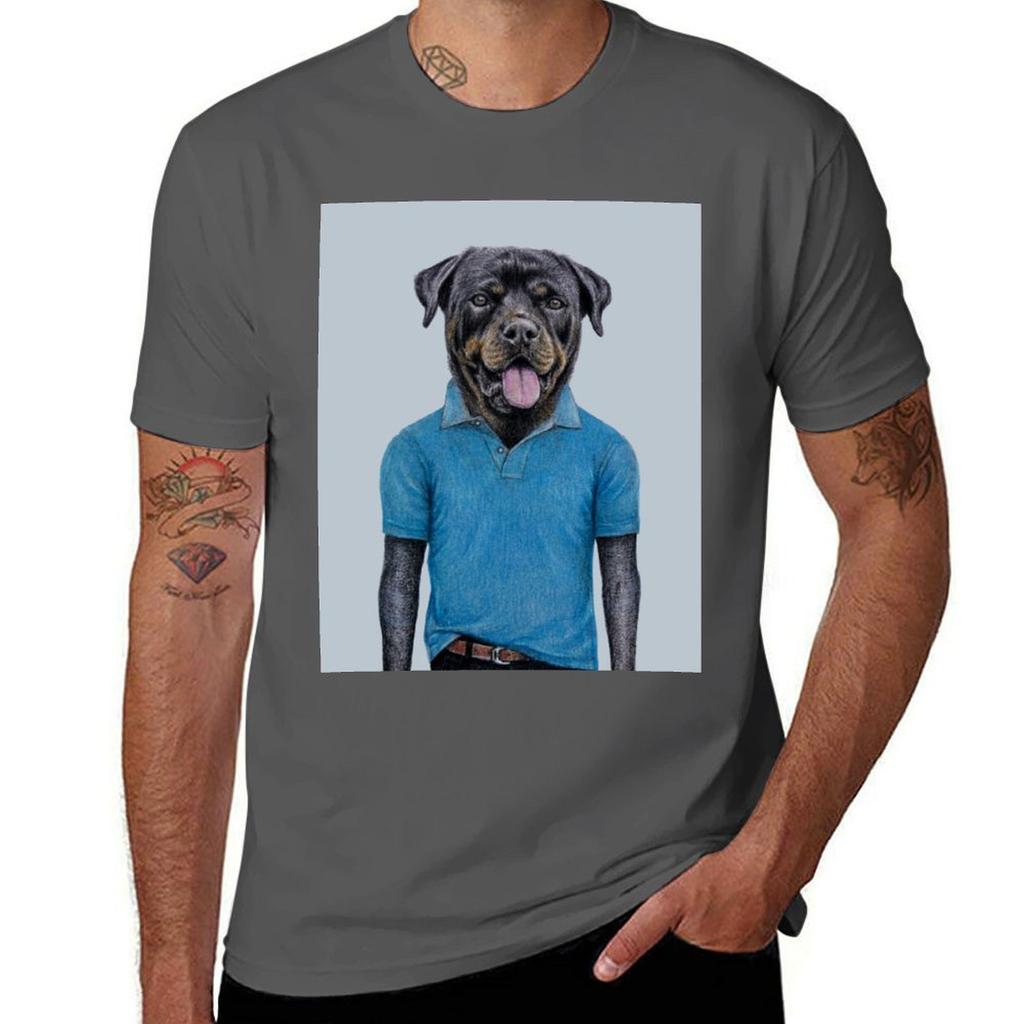 Rottweiler In Polo Tshirt T Shirts For Unisex Cotton Soft Printed T Shirts For Unisex Tshirt