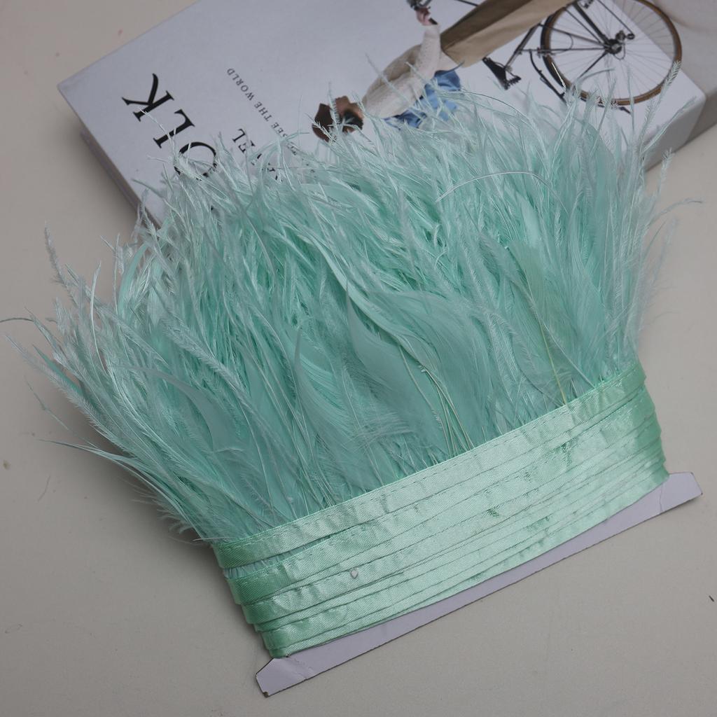 FeatherNew Feather Trim Ostrich Feather Skirt Trim Fabric Tape Fabric Craft DIY Accessories Bag Clothing Decoration Materials 10meters
