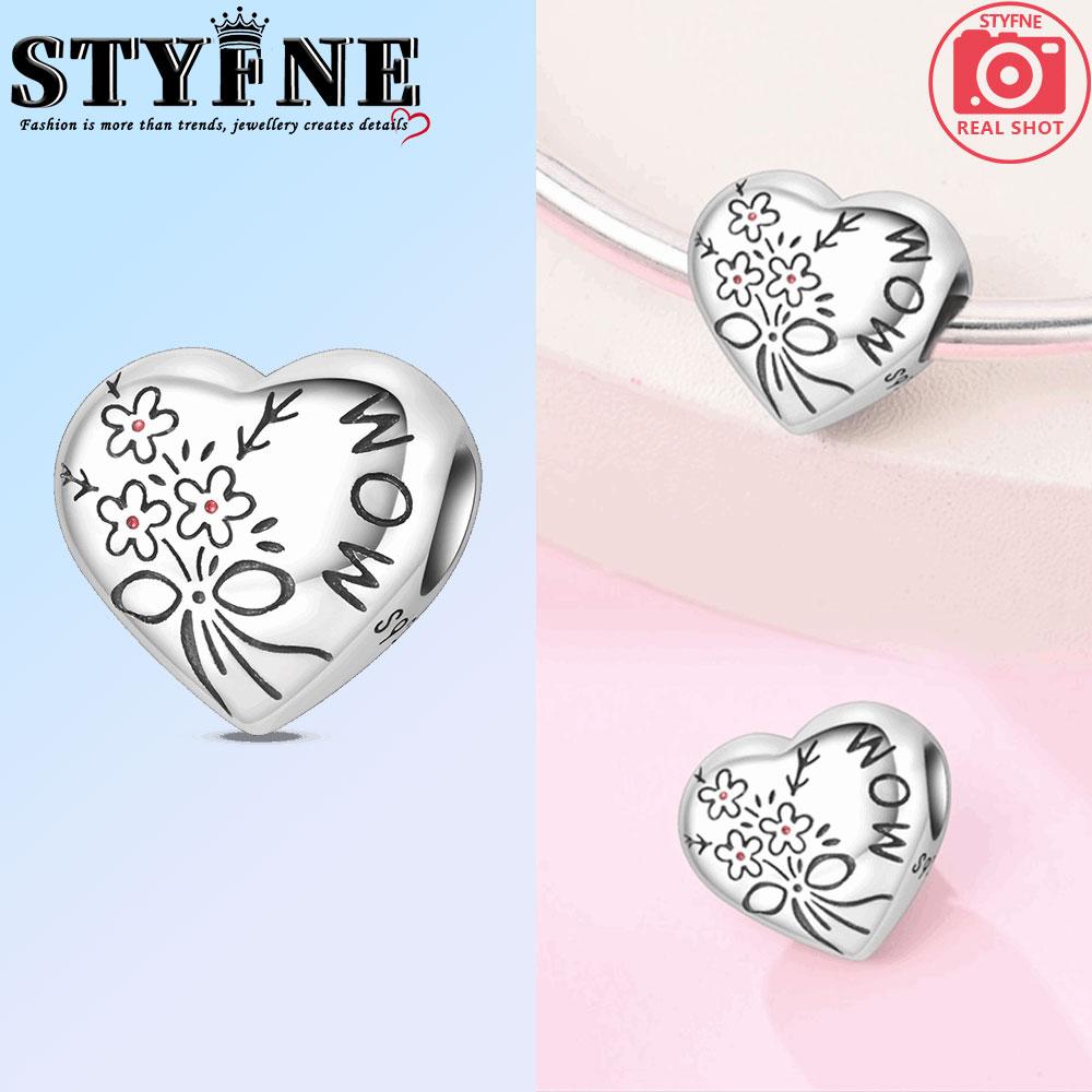 Original Copper Charm Bead Mother'S Day Love Heart Family Charm Bead Pendant Fits Bracelet Womens Jewelry Gifts
