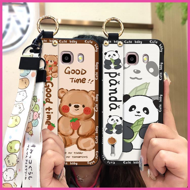 Anti-dust Wrist Strap Phone Case For Samsung Galaxy J510/J5 2016/J5108 Fashion Design Kickstand Silicone Cute Anti-knock