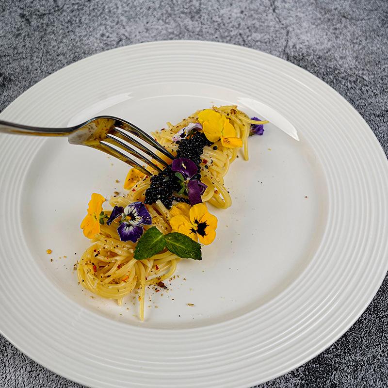Westliche Essensplatte Einfache Salatschüssel Keramikgeschirr Steakplatte Haushalts-Geschirrplatte Hotel Pastateller