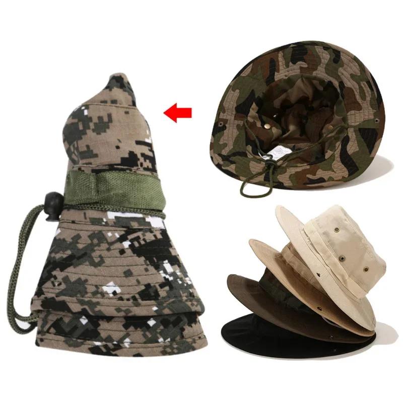 Tactical Sun Protection Boonie Hat Camouflage for Men Outdoor Fishing Hiking Hunting Cap UPF 50+