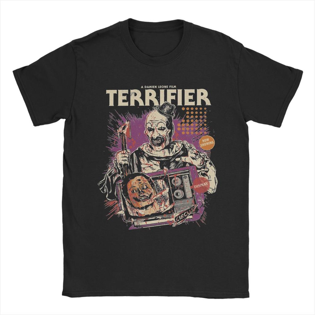 Terrifier Art The Clown T Shirt Men Women 100% Cotton Vintage T-Shirt Round Neck  Tees Short Sleeve Clothes Gift