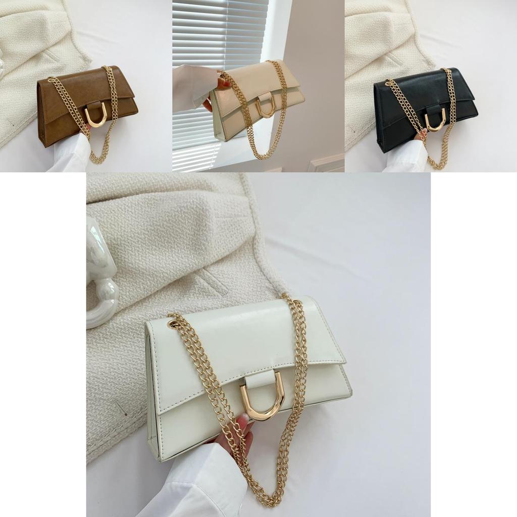 Chain Crossbody Bag Women 2023 Summer New Fashion Bag Women Simple Shoulder Bag Street Trendy Pu Material Small Square Bag