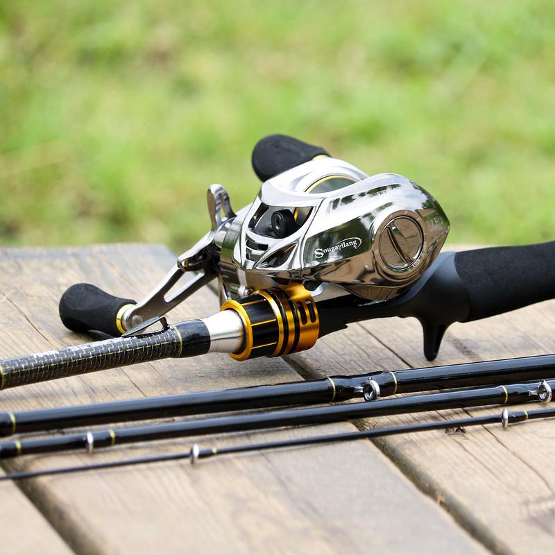 Fishing Reels and Rods Combos Carbon Fiber Fishing Poles with Baitcasting Fishing Reels Bass Fishing