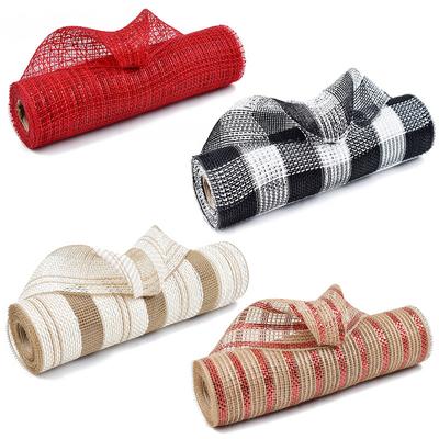 10yards Mesh Ribbon Christmas Decoration Cloth Ribbon Wedding Party Flowers Garland DIY Wrapping Ribbons Xmas Tree Decor