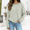 Women's Casual Striped Knit Cardigan Button Front Soft Long Sleeve Sweater for Fall Winter Work