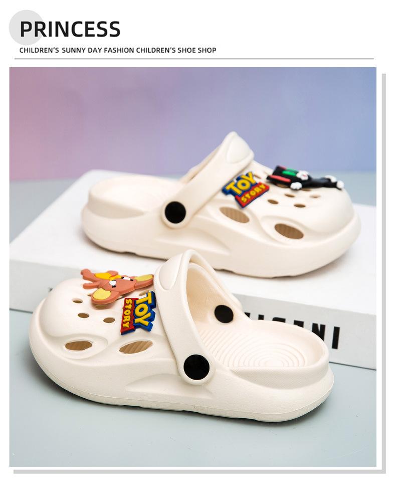 Children's hole shoes new summer baby boys slippers girls indoor and outdoor non-slip bag head beach shoes breathable