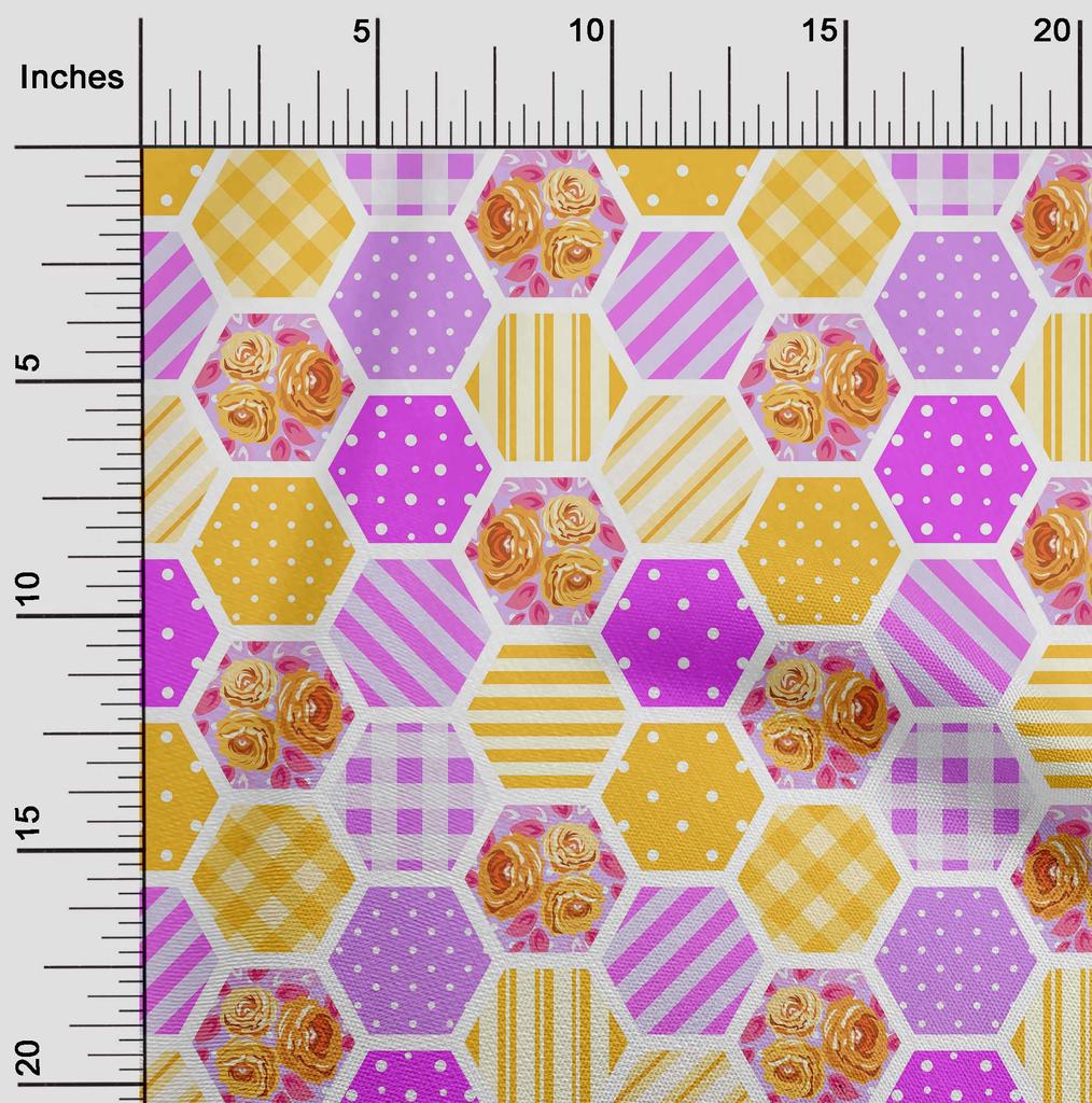 oneOone Cotton Flex Fuschia Pink Fabric Floral Sewing Fabric By The Yard Printed Diy Clothing Sewing Supplies 40 Inch