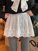 White Lace Anti-Exposure Base Layer Skirt with Sweatshirt Hem - Essential Autumn/Winter Underwear