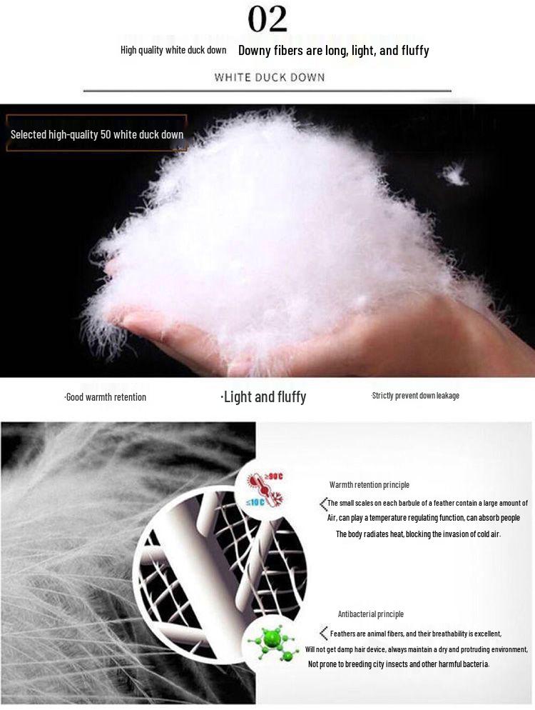 Women's Fashionable Lightweight Stand-up Collar White Duck Down Jacket for Autumn and Winter