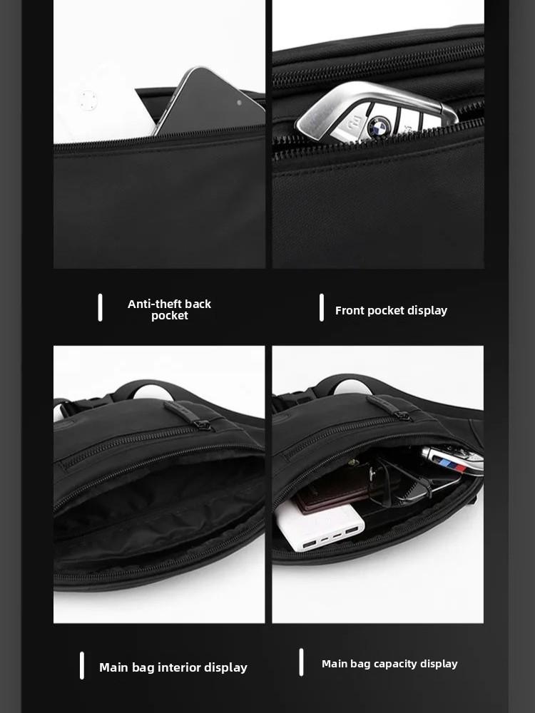 Men's Hiking Chest Bag Waterproof Outdoor Sports Sling Bag Multi-functional Travel Shoulder Bag Portable Waist Pack