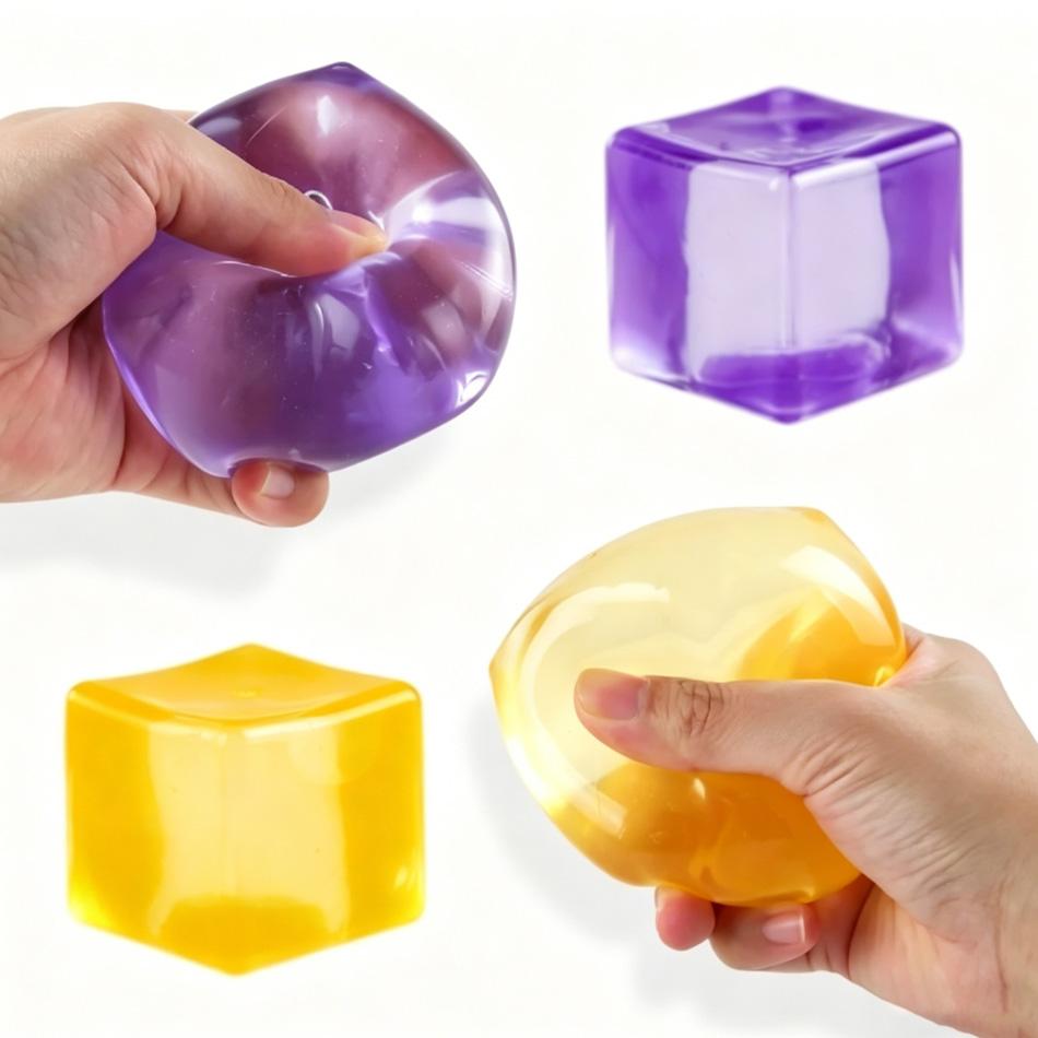 New High Density Gel Cube Square Decompression Vent Toy Squishy Stress Ball Squeeze Toys Stress Relief Sensory Toy Squeeze Toys