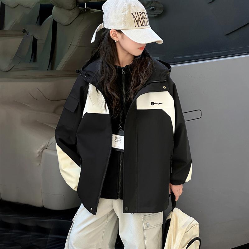 Girls' 3-in-1 Windbreaker Jacket: Autumn/Winter 2025, Large Child, Waterproof Outdoor Clothing