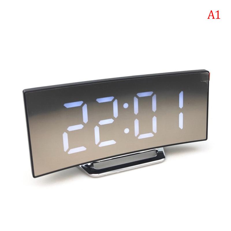 Creative Electronic Clock Big Screen Curved Led Electronic Bell Mirror