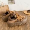 Women Vulcanized Shoes Leopard Print Fashion Platform 2026 Autumn Comfortable Non Slip Outdoor Sports Shoes Lace Up Casual Shoes