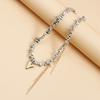 Heart Tassels Pendant Necklace With Irregular Beads Designs Unique Collarbone Chain Charm For Fashionable Young Women