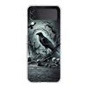 Phone Cover For Samsung Galaxy Z Flip 7 6 5 4 Case Transparent For Samsung Z Flip 3 Hard PC Foldable Shell Raven Crow Skull Bags