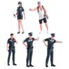 Painted Miniatures 1/64 Scale Beauty Handsome Boy Policeman Girls Male Female Scene Figure Model For Car Vehicles Decorate