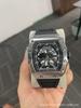 High-Value Fashion Trend Fake Mechanical Luminous Waterproof Wine Barrel-Shaped Men'S Watch