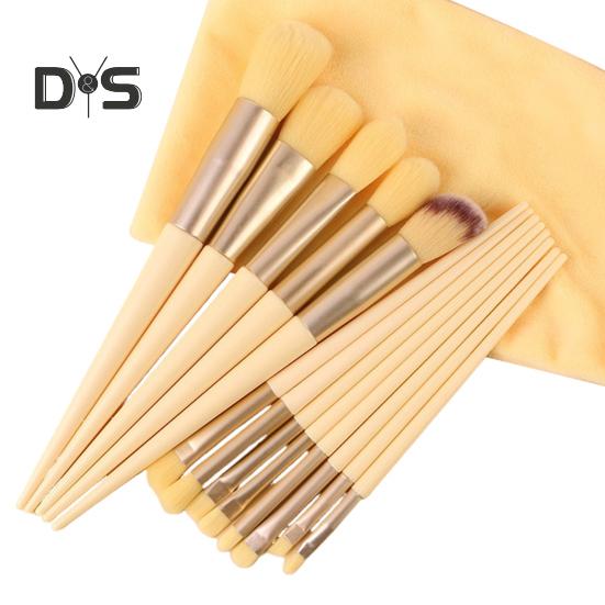 13Pcs/Set Makeup Brush Kit Portable Professional Foundation Loose Powder Blush Eyeshadow Concealer Lip Eyebrow Blending Cosmetic Brush Tools