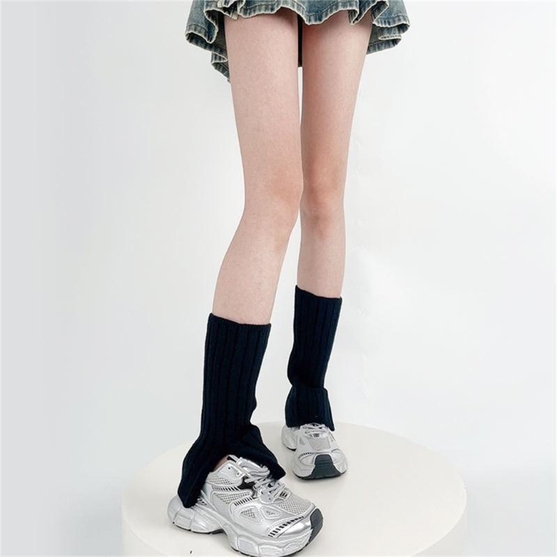 Ribbed Knitted Long Socks Knit Leg Warmers for Girl Women High Elastic Stockings Winter Loose Socks Stylish Accessories