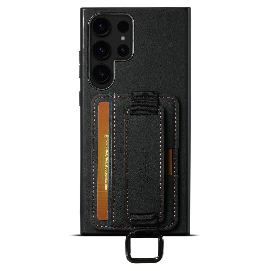 SUTENI H13 For Samsung Galaxy S24 Ultra Case Litchi Texture Phone Cover with Kickstand Card Holder