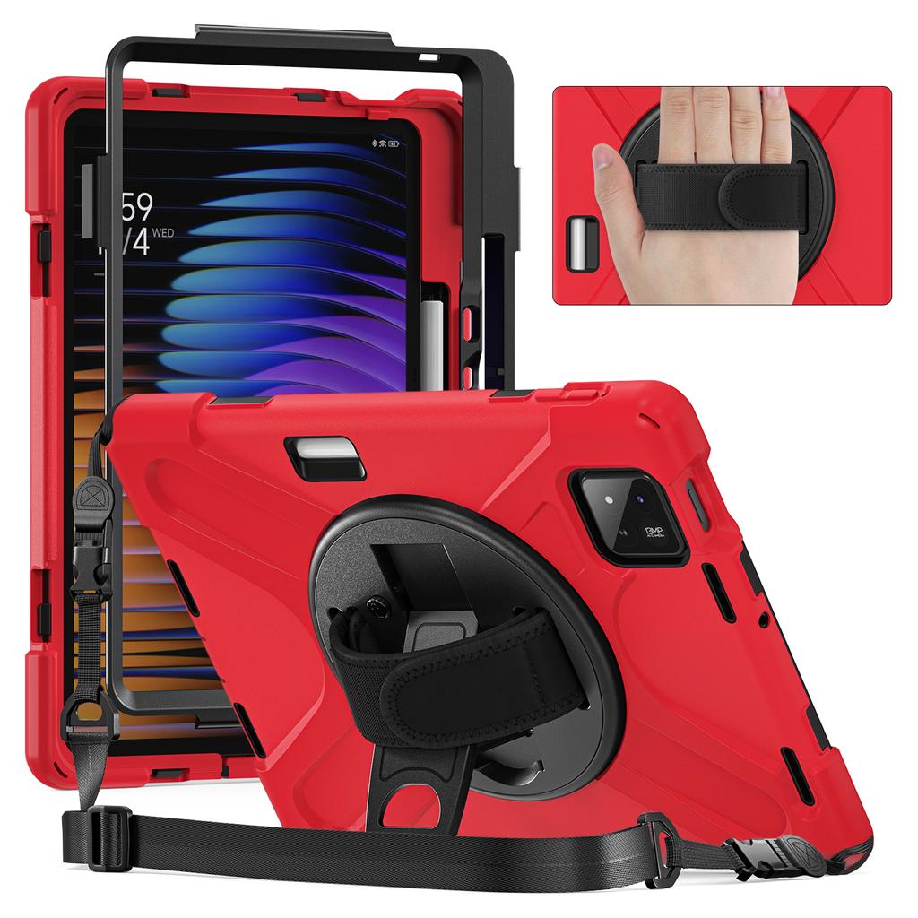 For Xiaomi Pad 8 Pro/Pad 8/Pad 7 Pro/Pad 7 Kickstand Case TPU PC Silicone Tablet Cover with Shoulder Strap