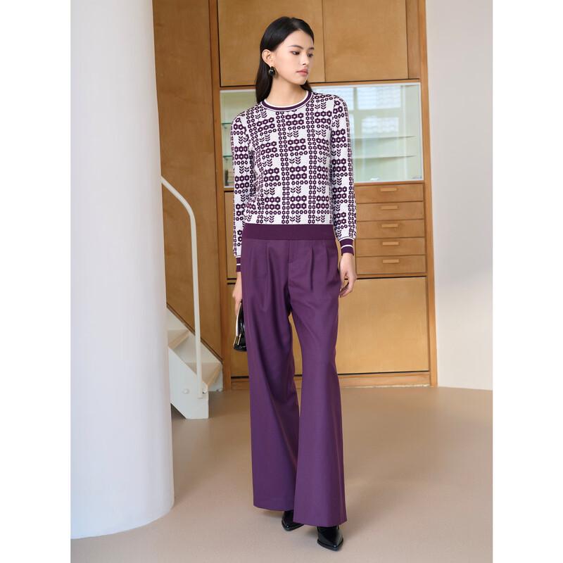 JUZUI Women's Stylish Clover All-Wool Knit Sweater