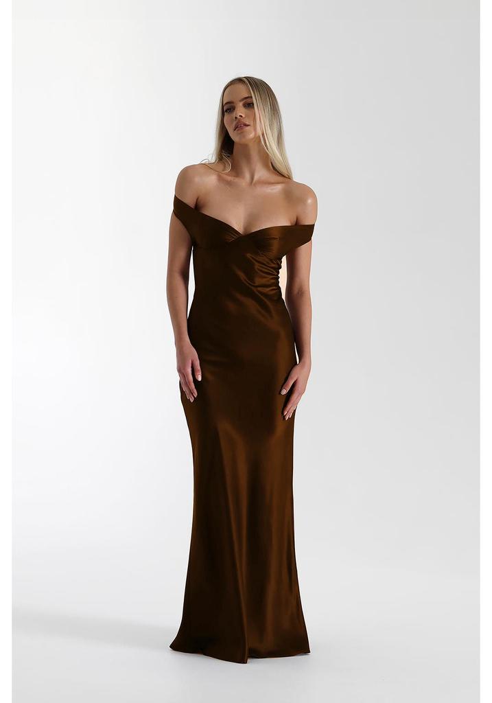 2025 European High-End Off-the-Shoulder Satin Fishtail Evening Gown
