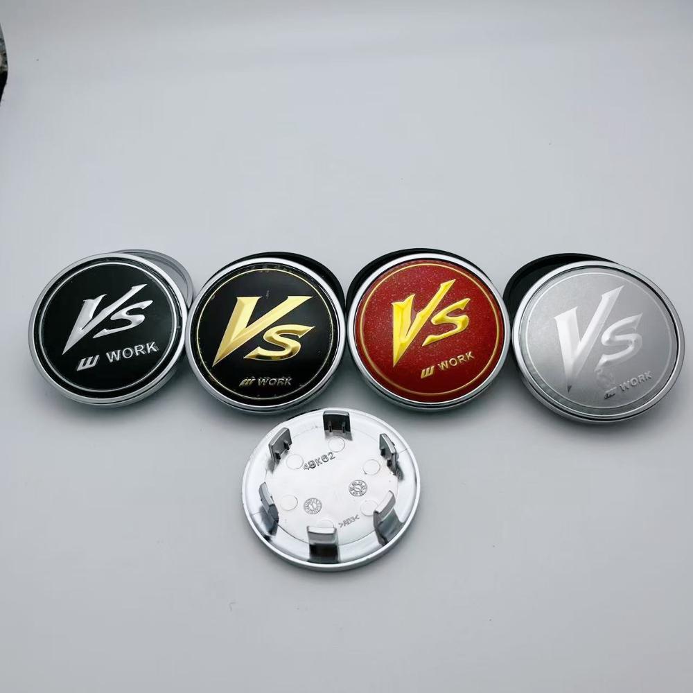 4pcs JDM 62mm VS W Work Logo Emblem Car Wheel Center Caps Wheel Hub Caps Auto Rim Dust Cover Car Accessories for Land Rover