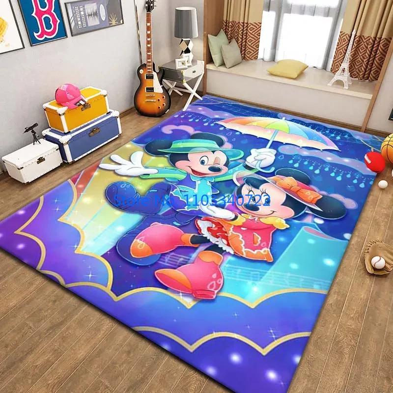 Mickey Minnie Area Mat, Cute Cartoon Rug Carpets 120x160cm Decor for Living Room Children's Bedroom Sofa Bathroom Kids Floor Mat
