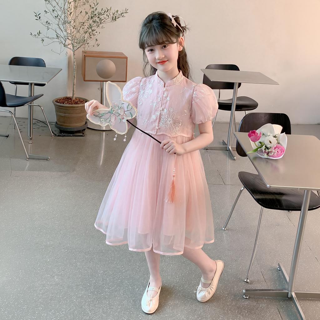 Girls' mesh dress, baby princess dress, 2026 new women's summer dress, stylish and sweet little girls' dress, fairy