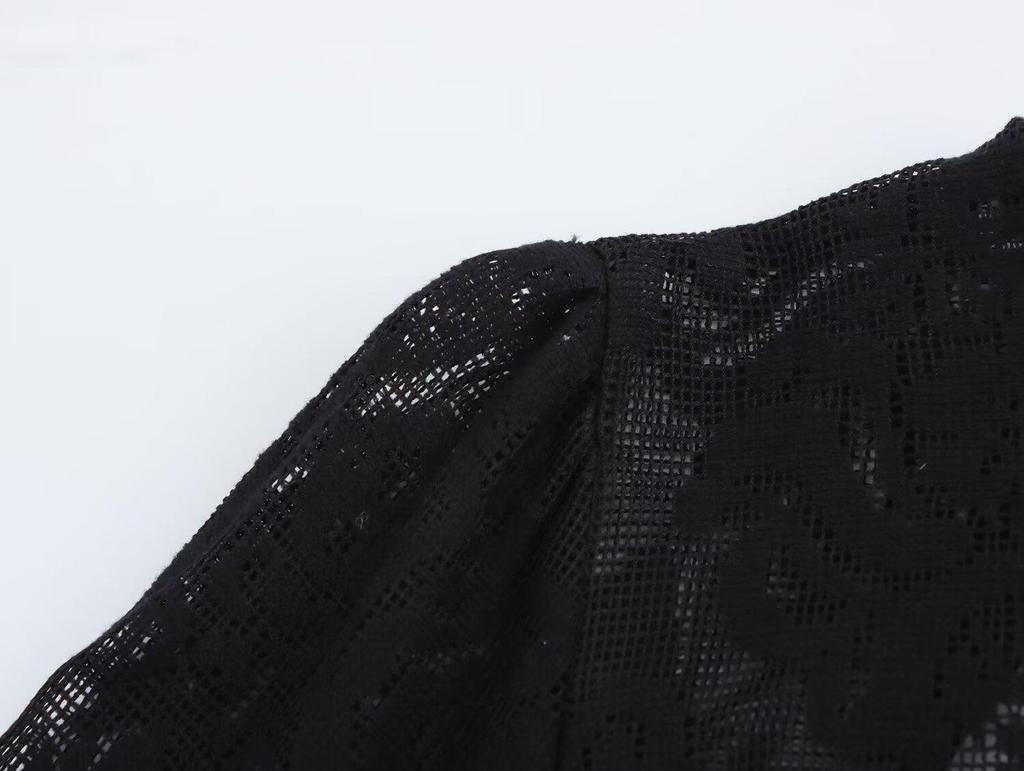 2025 Frühling Damen Europäischer & Amerikanischer Stil Mode Glockenärmel Rückenfrei Französisches Kleid