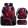Luxe Nieuwigheid Bijzonder Cool Skibidi Toilet 3D Print 3 stuks/Set leerling Schooltassen Laptop Dagrugzak Rugzak Lunchtas Etui