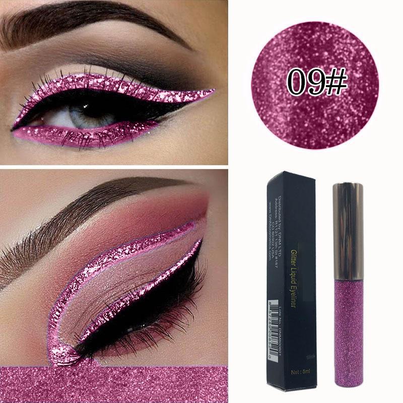 Glitter Eyeshadow Long Lasting Waterproof Liquid Eyeliner Women Fashion Quick-dry Eye Makeup Cosmetics