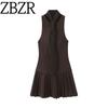 Za Autumn New Women Clothes 2025 Western Style Fashion Wide Pleat Tie Short Dress 4661263 700