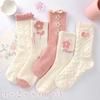 5 Pairs of Female Spring and Summer Thin Versatile Breathable Student Sports Pink Tube Socks