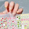 6Sheet Summer Fruit Nail Stickers Decals  For  Self-Adhesive  Nail Art Stickers For Gel Polish  DIY Nail Art Decorat