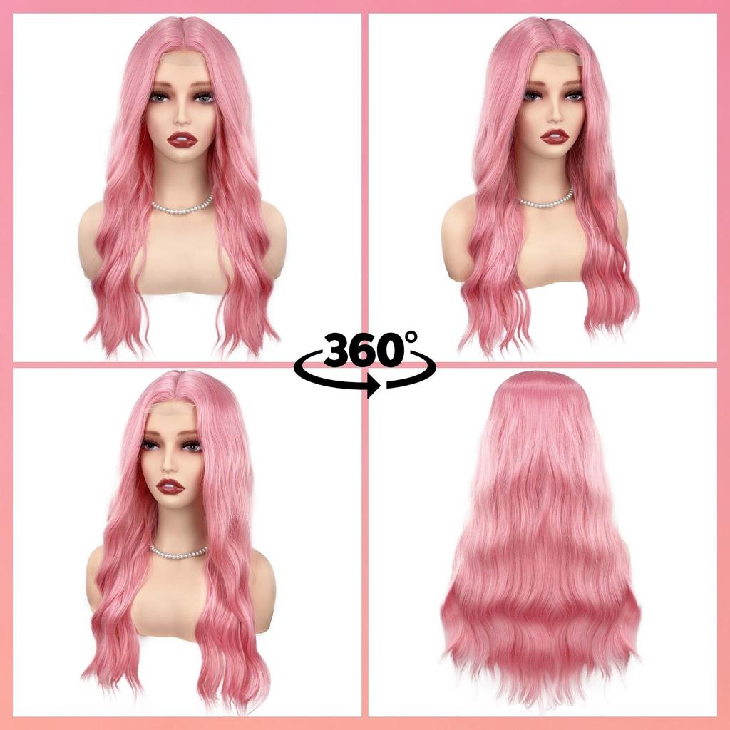 New Style Cross-border Europe & America High-Temp Silk Women's Middle-Part Corn Perm Big Waves Lace Scalp Wig