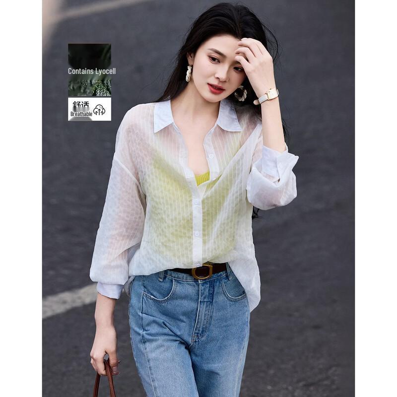 Demana Women s Striped Relaxed Fit Lapel Shirt M