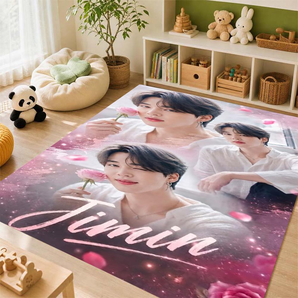 Jimin Pink Roses Carpet Soft Rug Plush Rug 8X10 Rug Living Room Rug Hallway Runner Noise Reducing