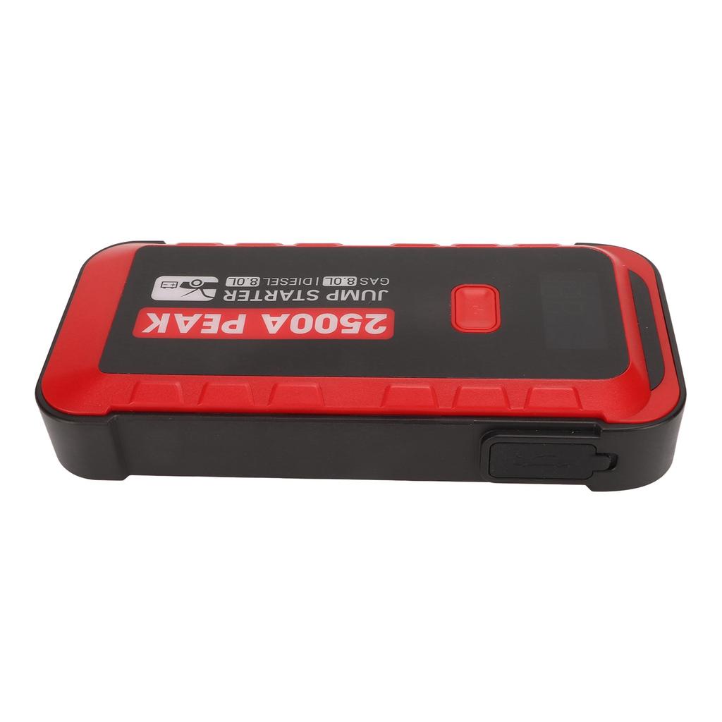Car Battery Jump Starter 2500A 25800mAh USB Fast Charge LCD Display Portable Jump Starter for 12V
