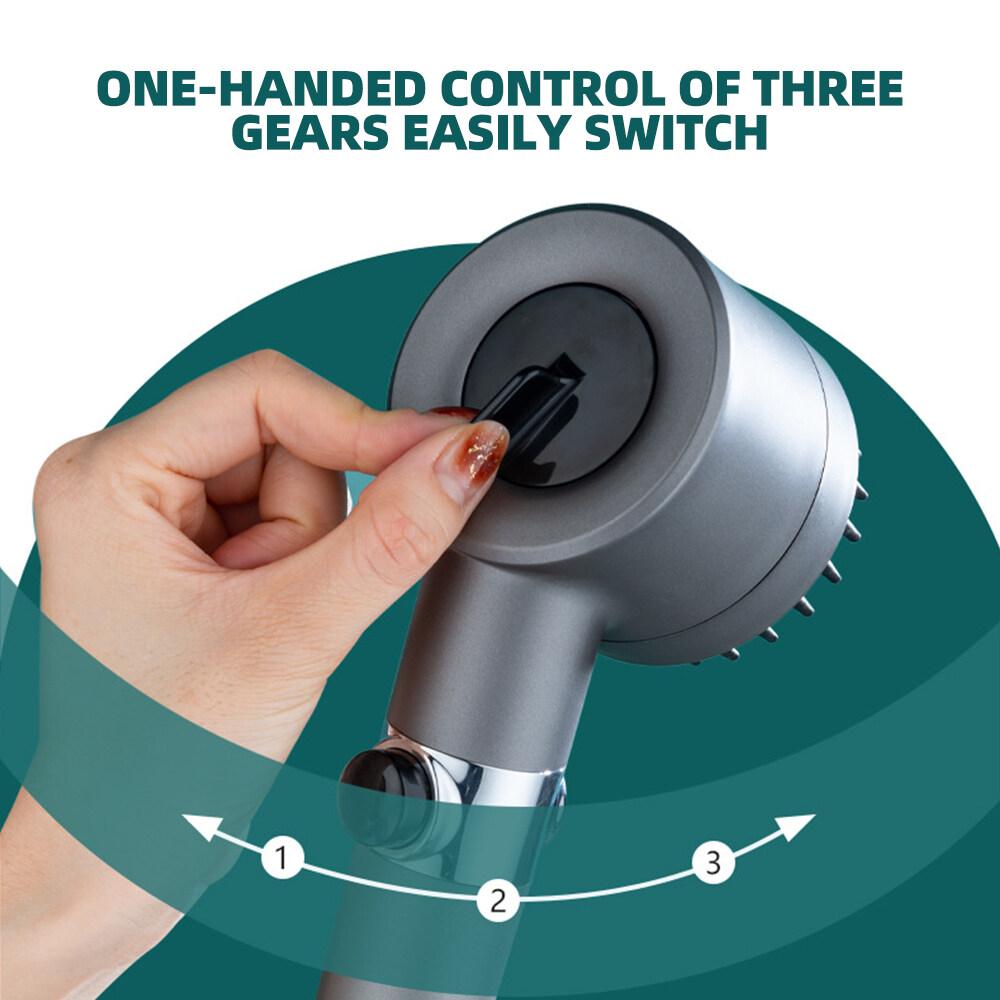 Duș de Mână cu 4 Moduri de Înaltă Presiune cu Filtru, Buton Ajustabil, Cap de Duș pentru Baie cu Economie de Apă, Accesorii de Baie