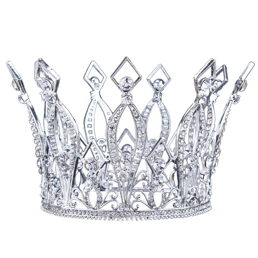 

Круглая корона невесты, тиара из сплава с бриллиантами, трехмерная корона королевы, корона феникса, тиара, аксессуары для волос