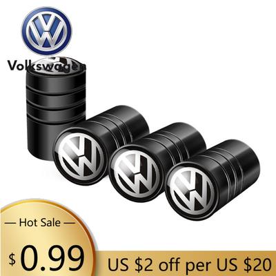 Pour VOLKSWAGEN VW Bouchons de valve de pneu de voiture Emblème Capuchon métallique Boîtier Pour pour VW Volkswagen Golf Polo Passat Touran accessoires Style de voiture
