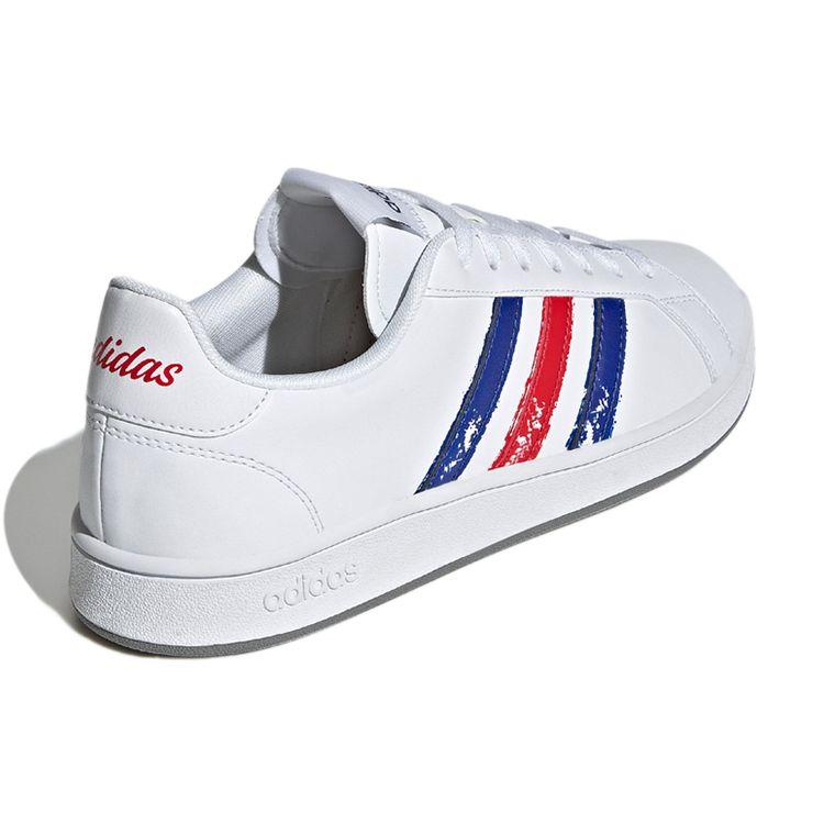 Adidas Grand Court Base Beyond Paint Stroke - White Royal Scarlet Men Sneakers Cloud-White Royal-Blue GX5761